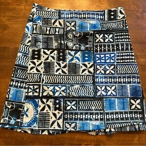 RipSkirt Hawaii Wrap Skirt Small Blue Beach Cover Up Swim Tribal Aztec Resort
